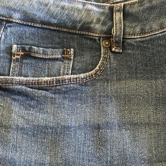 NWT LOFT MID RISE CURVY SKINNY LEG JEANS SZ 14 STRETCH FOR COMFORT-DARK RINSE. - Picture 3 of 7